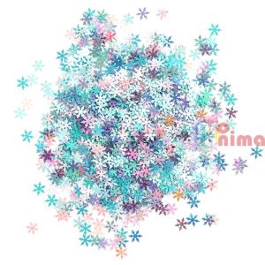 Пайети за декорация, опалесцентни снежинки, 20 g, пастелни