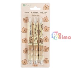 Гел химикалки Капибара, 3 бр., черни