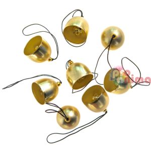 Звънчета за декорация, 8 бр., винтидж, златисти