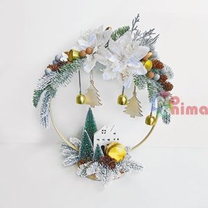 Звънчета за декорация, златисти, метални, 8 бр.