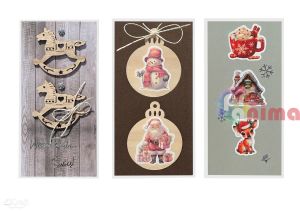 Винилови стикери Винтидж Коледа, 4-6 cm