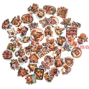 Стикери от винил Джинджифилови човечета, 4-6 cm, 50 бр.