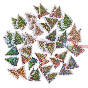 Стикери от винил Коледни елхички, 46 бр.