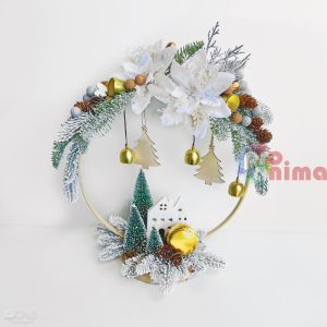 Декоративни коледни звезди, бели и червени, 4 бр., 14 cm