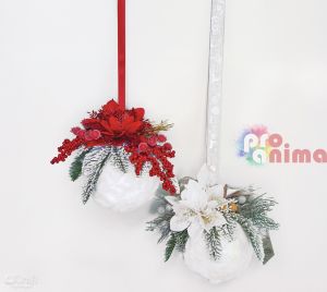 Декоративни клонки с червени плодчета, 22 cm, 5 бр. 