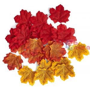 Декоративни листа от плат, 7-8 cm, 50 бр., Клен
