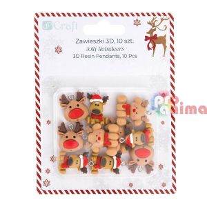 Еленчета 3D фигурки за декорация, 10 бр., висулки