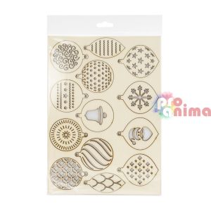 Фигурки Коледни украси, 13 бр., дървени