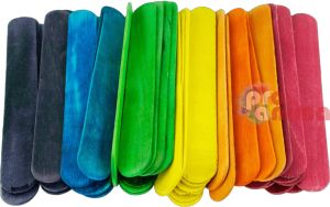 Дървени декоративни пръчици, 50 бр, 150 x 18 x 2 mm, цветни