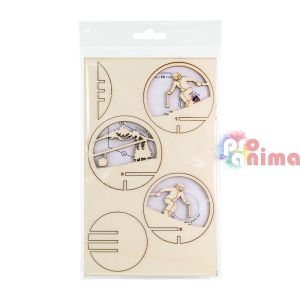 Дървени фигурки за прозрачни топки, ф7.4 cm, Скиор