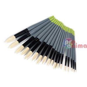 Четки за рисуване Renesans 1005R, Объл връх, Синтетика, Имитация на четина, Сива дръжка, Отделни номера