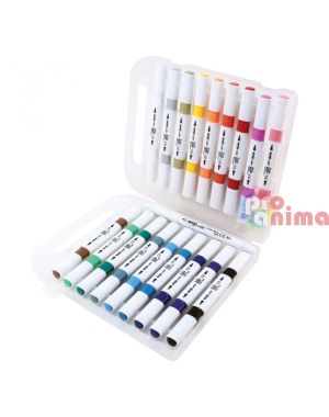 Комплект акрилни маркери Spree Artist, двувърхи, 18 цвята + контурен