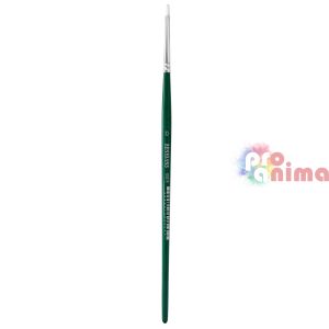 Четки за рисуване Renesans 1007F, бяла синтетика, зелена дръжка, плосък връх отделни номера