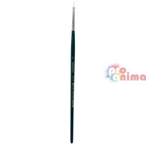 Четки за рисуване Renesans 1007FR, бяла синтетика, зелена дръжка, лешниковиден връх отделни номера