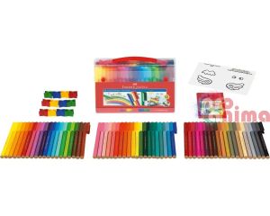 Флумастери Faber-Castell Connector, 60 цвята