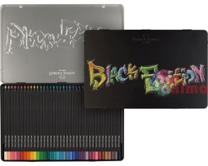 Цветни моливи Faber-Castell Black Edition, 36 цвята, в метална кутия