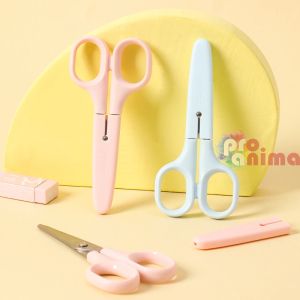 Ножица детска Deli Macaron, с предпазна капачка, 12.2 cm