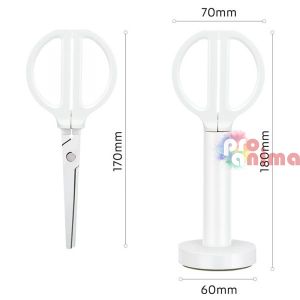 Ножица Deli NuSign, 17 cm с поставка, бяла