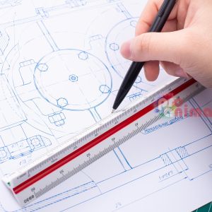 Триъгълна, мащабна линия за техническпо чертане, 30 cm