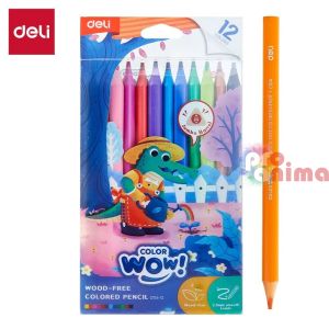 Цветни моливи Deli Color Wow Джъмбо, 12 цвята