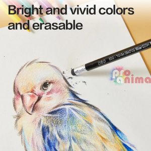 Изтриваеми цветни моливи с гумички Deli Color Wow 24 цвята