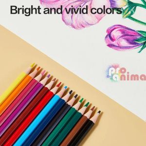 Изтриваеми цветни моливи с гумички Deli Color Wow 24 цвята