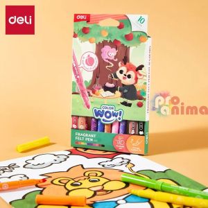 Ароматизирани флумастери Deli Color Wow 10 цвята