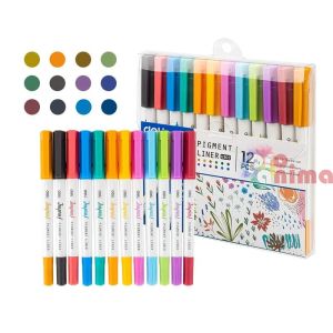 Тънкописци Deli Inspira Двувърхи 12 цвята