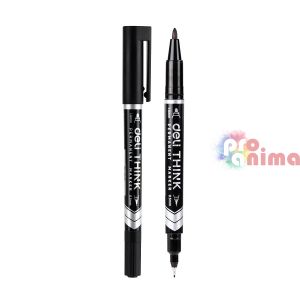 Перманентен маркер Deli tjink EU211, двувърх 0.5-1 mm, черен
