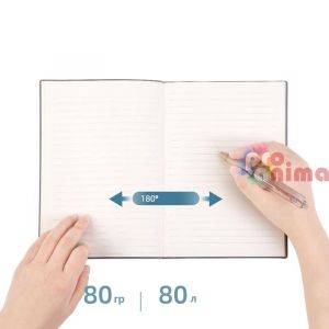 Бележник Deli еко кожа, челен, 80 листа