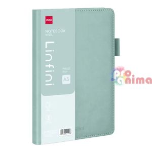 Бележник Deli Linfini А5 144 л. Еко кожа Зелен