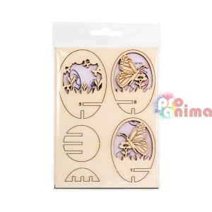 Дървени фигурки за прозрачно яйце, Пеперуда ф7.6 cm