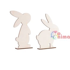 Дървени фигурки за сглобяване и декорация Зайчета 2 бр.