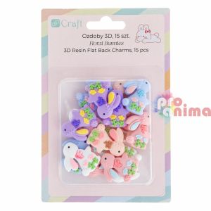 Зайчета от резин за декорация, 15 бр.