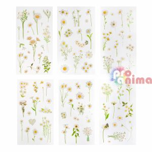 Прозрачни стикери от PVC Маргаритки, 87 бр,