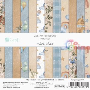Блок с дизайнерски картон 15 x 15 cm, Мини шик, 24 листа