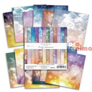 Дизайнерска хартия, 160 g/m2, Облачнио импресии, 24 листа