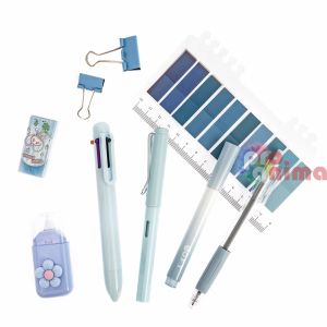 Комплект за училище 9 части Пастелно син