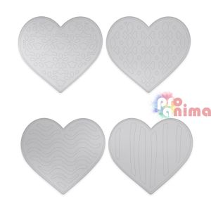Шаблони за изрязване и релеф (щанци) Ажурни сърца, 4 бр.