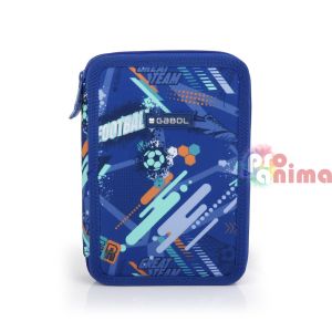 Твърд несесер за училище с футболен принт Gabol Crew, 2 ципа