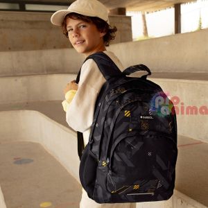 Момчешка ученическа раница Gabol Byte-черна с принт