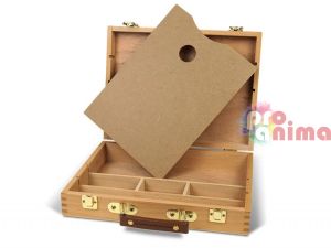 Дървен куфар за материали за рисуване 32 x 22 x 7.5 cm