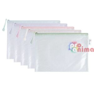 Папка джоб с цип Deli, A4, PVC 230 mic и текстил