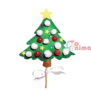 Креативен комплект с  филц Коледна елха на клечка