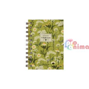 Тефтер Darsca Wildflowers A6, 120 листа, зелен фон