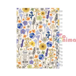 Тефтер | Бележник Drasca Floral Harmony A5 120 л. Бял фон