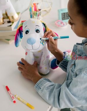 Плюшена играчка за оцветяване Crayola Куче + 3 бр. маркери