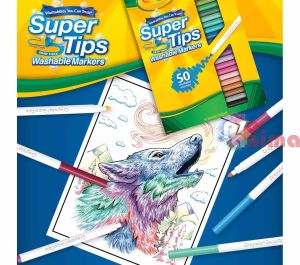 Флумастери Crayola Super Tips Измиващи се 50 цвята