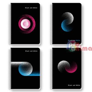 Тетрадка Black&White Широки редове А4 120 листа PP корици Exclusive dots
