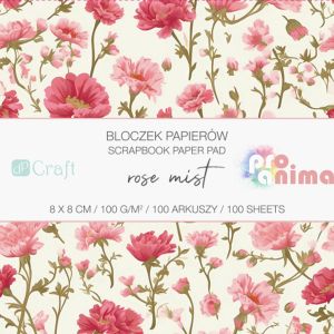 Дизайнерска хартия 8 x 8 cm 100 g/m² Розова мъгла 100 листа